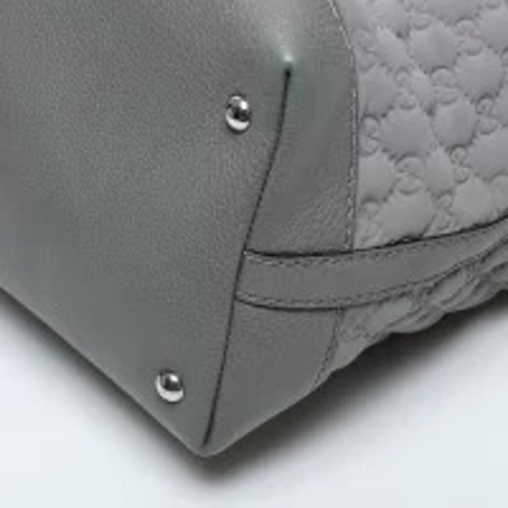 Gucci Leather Canvas Neoprene Shoulder Bag Tote Gray - Picture 6 of 13